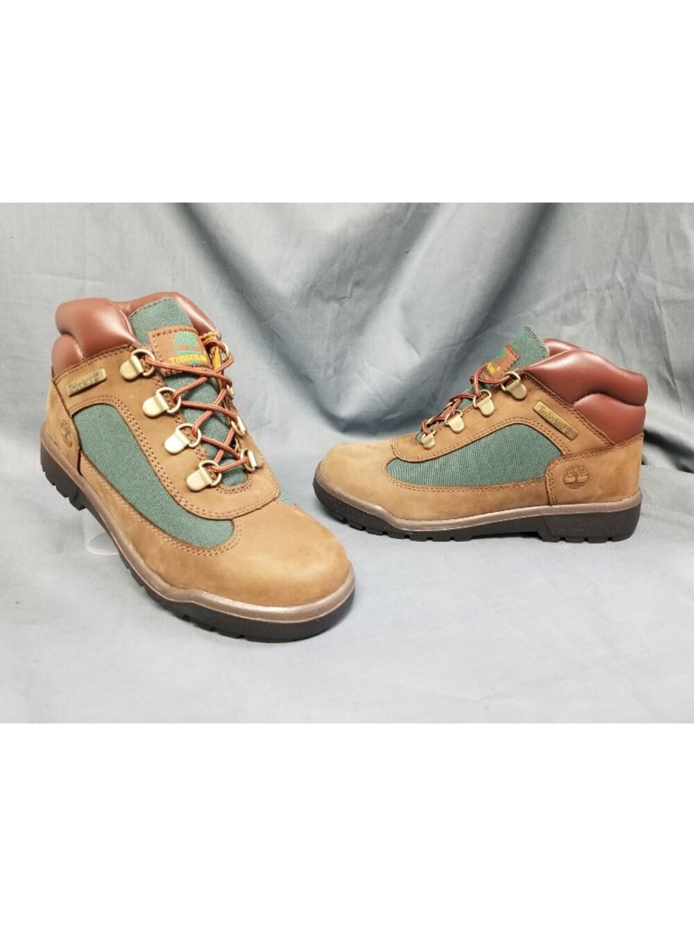 Timberland Field Boot (PS) Waterproof Brown Green Kids Size 13.5 NEW NO BOX!